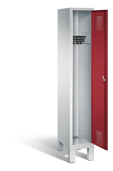 C+P Garderobenschrank Evolo, H1850xB320xT500mm, Farbe: Lichtgrau / Rubinrot, 48010-10 S10005