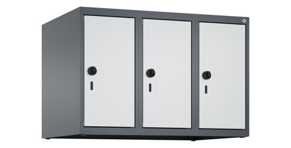 C+P Schrankaufsatz Classic PLUS, Aufsatzschrank, 7035/7016, Drehriegel, 500x750x500mm, 3 Abteile, 080090-39 S10013