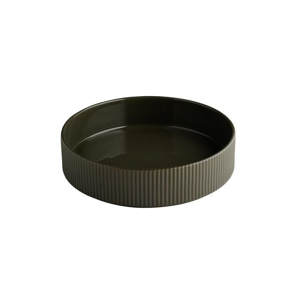 APS Teller / Schale THE GRID - Porzellan mud (braun), Ø 23 cm, 1,3 Liter, stapelbar, 19080