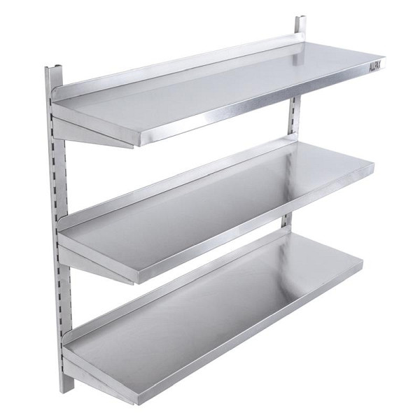 ALLPAX Edelstahl Wandregal 3 Böden, 80 x 30 cm, 10015467