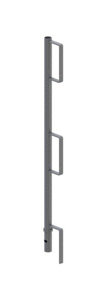 Schake Geländerpfosten aus Rundrohr 33,7x2x1000mm, mit drei Aufnahmen, verzinkt, 11192