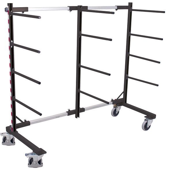 VARIOfit Tragarmwagen einseitig, Außenmaße: 840 - 3.200 x 800 mm, RAL 7016 anthrazitgrau, sw-310.006/AG