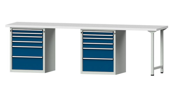 ANKE Werkbänke Kombiwerkbank, Modell 916 V, 2800 x 700 x 840 mm, RAL 7035/5010, KSP 40 mm, 415.148