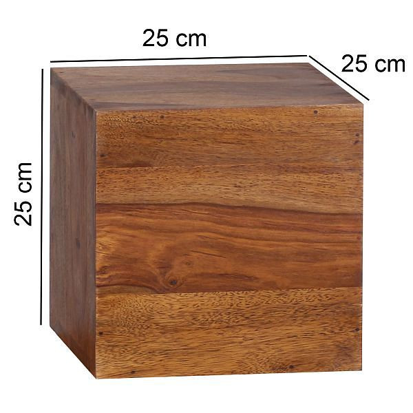 Wohnling 4er Set Wandregale MUMBAI Massivholz Sheesham Landhaus-Stil, 25 cm und 20 cm Echt-Holz, WL1.531