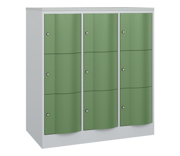 C+P XL-Schließfachschrank Resisto, H1255xB1148xT640mm, 7035/6011, 8573-373 S10211