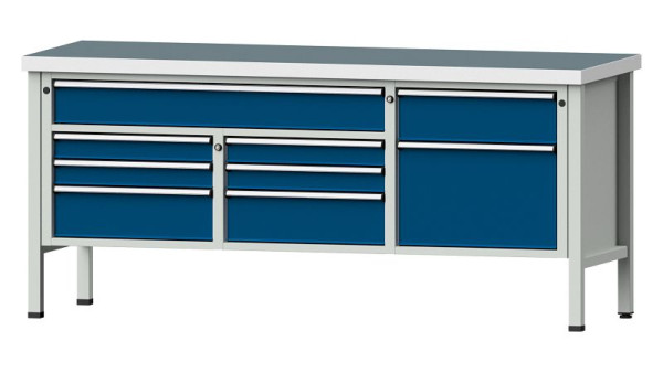 ANKE Werkbänke Kastenwerkbank, Modell 282 V, 2000 x 700 x 900 mm, RAL 7035/5010, UBP 50 mm, 304.543