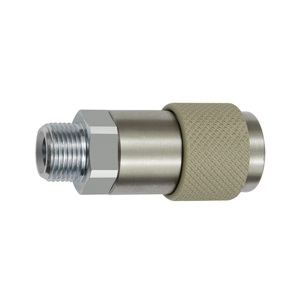 Riegler Unverwechselbare Dreh-Sicherheitskupplung NW 6, ISO 6150 C, G 1/4 AG, grau, 141875