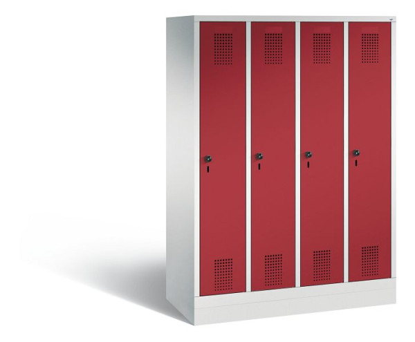 C+P Spind Evolo, 4 Abteile, H1600xB1190xT500 mm, Grau/Rubinrot, 480206-40 S10061