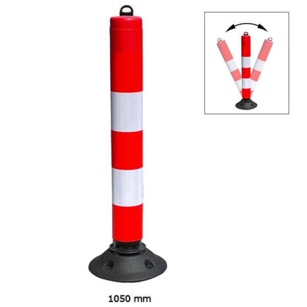 Stein HGS Leitzylinder "Cone" Ø100mm, anfahrbar, vollreflektiert, inklusiv Recyclingfuß, Höhe: 1050mm, Kettenaufnahme, 33448