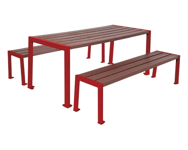 Procity Sitzgruppe Silaos®, Stahl Und Recycling-Kunstsoff, (Tisch), RAL 3004, 209652.3004