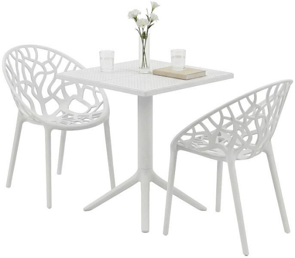 CLP Gartenmöbel-Set Neriva mit 2 Stühlen, weiß, 328110