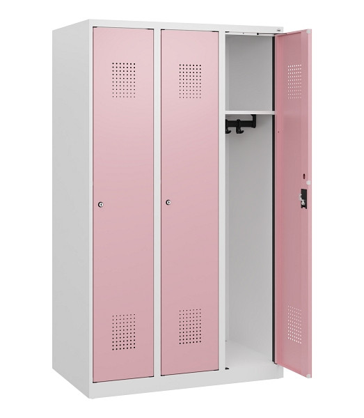 C+P Spind Evolo PLUS, 3 Abteile, 1530x900x500mm, 9016/3015, Zylinderschloss, 0490005-30 S10045