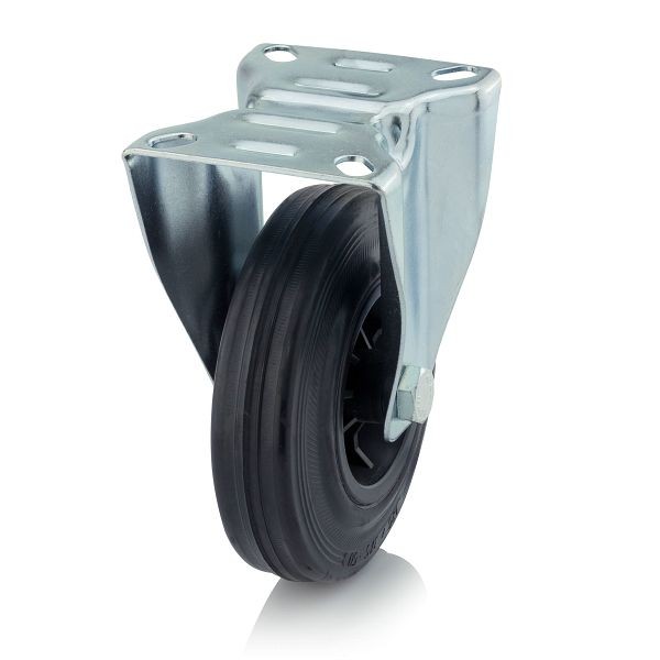 Auer Bockrolle, 12,5 x 3,8 cm, Stahl verzinkt, Gummirad schwarz, ohne Totalfeststeller, ohne Fadenschutz, passend für RO 86, RBGSV125x38P105x80