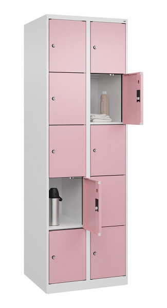 C+P Schließfachschrank Evolo PLUS, 10 Fächer, 1850x600x500mm, 9016/3015, 049000-205 S10018