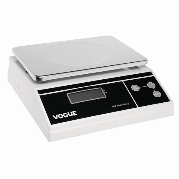 Vogue Digitale Plattformwaage 6kg, Graduierung 2 g, hochgenau für präzises Messen, FS486