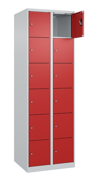 C+P Schließfachschrank Evolo PLUS, 12 Fächer, 1850x600x500mm, 7035/3000, 049000-206 S10003
