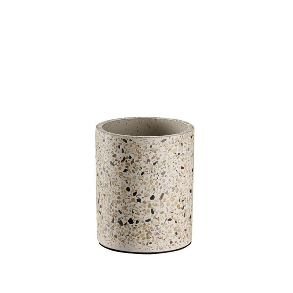 APS Besteckbehälter "Terrazzo" - Hochwertiger Behälter aus Beton mit Bodeneinlage aus Silikon, 11760