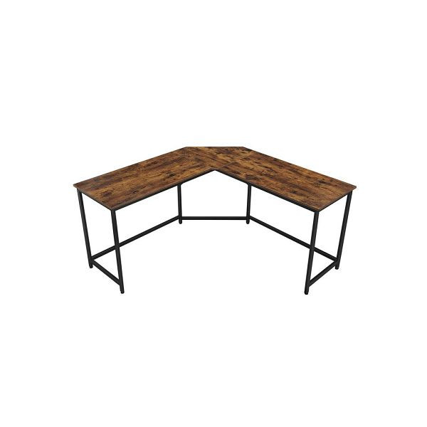 VASAGLE L-förmiger Computertisch, Vintagebraun-Schwarz, 140x140x75 cm, LWD73X