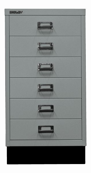 Bisley MultiDrawer, 29er Serie mit Sockel, DIN A3, 6 Schubladen, silber, L29A36S355