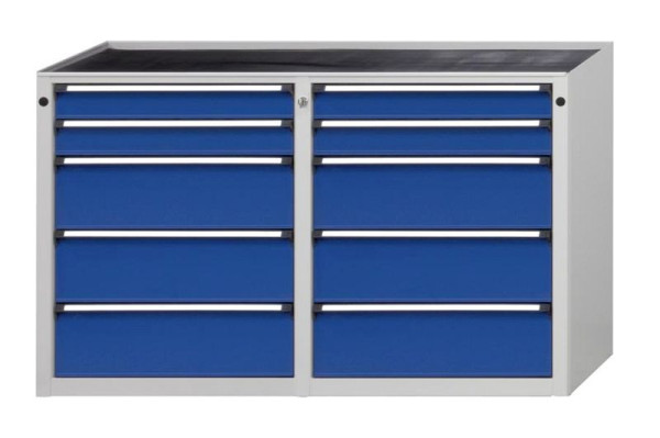 ANKE Werkbänke Beistellschrank, Modell 204, 1280 x 650 x 890 mm, RAL 7035/5010, BMP 40 mm, 600.122