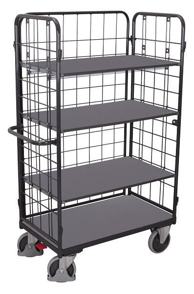 VARIOfit Etagenwagen hoch, Außenmaße: 1.390 x 825 x 1.820 mm, RAL 7016 anthrazitgrau, 3 variable Etagenböden, sw-800.304/AG