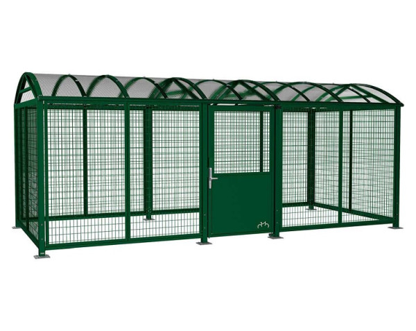 Procity Abschließbare Überdachung Vierkantrohr "Xl", mit Seitenverkleidung+Tür, Drahtgitter Beschichtet, Digital-Zahlencode, RAL 6005, 529096D.6005