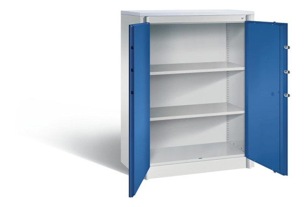 C+P Feuerschutzschrank Certos, H1226xB930xT500mm, Farbe: Lichtgrau / Enzianblau, Klinkengriff, 3 OH, 1171-00 S10039