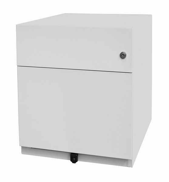Bisley Rollcontainer Note mit Griff, 1 Universalschublade, 1 HR-Schublade, lichtgrau, NWH59M7SF645
