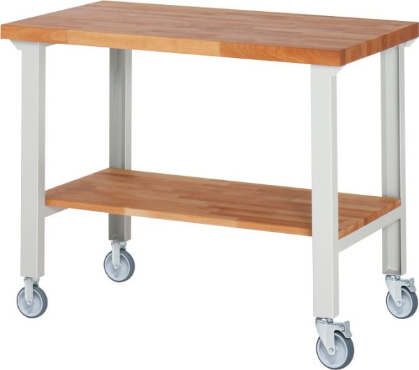 RAU Fahrbare Werkbank 7000-7, 1250x700x1000mm, je 2 Bockrollen und Lenkrollen, 05-7000-7-127B4S22.12