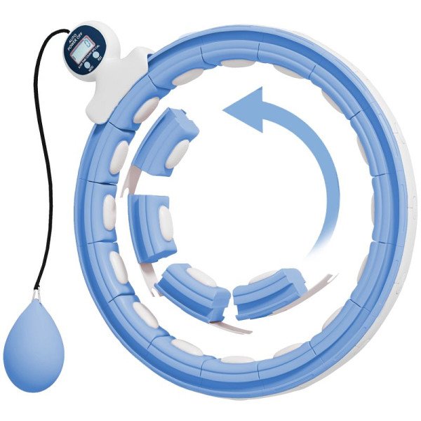 SPORTNOW Smart Hula Hoop Reifen Erwachsene mit Gewicht Kugel Zähler 16 Knoten (76-113cm) Hellblau, A93-057V00LB