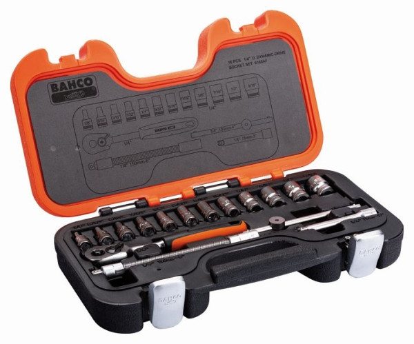 Bahco Steckschlüssel-Satz 1/4", 16-teilig, Zoll, S160AF