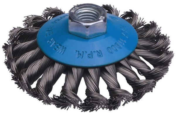 SW-Stahl Kegelbürste, gezopft, ø 115 mm, M14, 63316SB, 4033592136679
