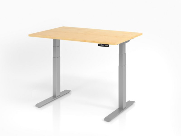 Hammerbacher Schreibtisch XDKB12, 120 x 80 cm, Platte: Ahorn, 25 mm dick, ABS-Dickkante, Rechteckform, VXDKB12/3/S