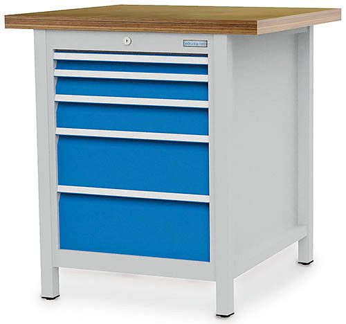 Bedrunka+Hirth Kastenwerkbank Serie 810 R18-24, 1x 50, 1x 75, 1x 100, 1x 175, 1x 200 mm, Schubladen-Vollauszug 100 %, 810 x 750 x 959 mm, 03.055.06V9
