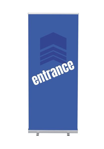 Showdown Displays Roll-Banner Budget 85 Komplettset Eingang Blau Englisch, RBB085LSFI365