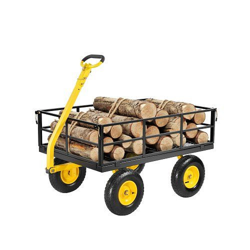 VEVOR Bollerwagen 544 kg, Transportwagen, 2-in-1-Handwagen mit All-Terrain-Reifen, abnehmbaren Seitenteilen und 180° drehbarem Griff, ZXHYTCHH1200T9WJCV0