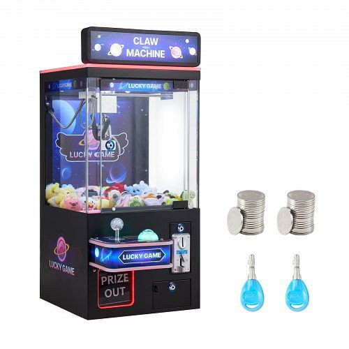 VEVOR Greifautomat, mittelgroßer Arcade-Spielautomat mit Licht & Ton, Stahlkrallen, für Heimkino, Schwarz-Lila, ZXWWJHSZSZXZMLCAC001V2