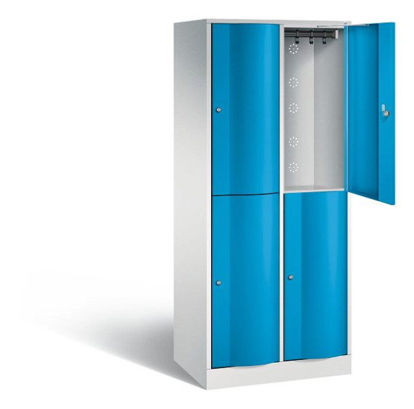 C+P Spind doppelstöckig Resisto, H1950xB772xT540mm, Farbe: Lichtgrau / Lichtblau, 8270-272 S10039