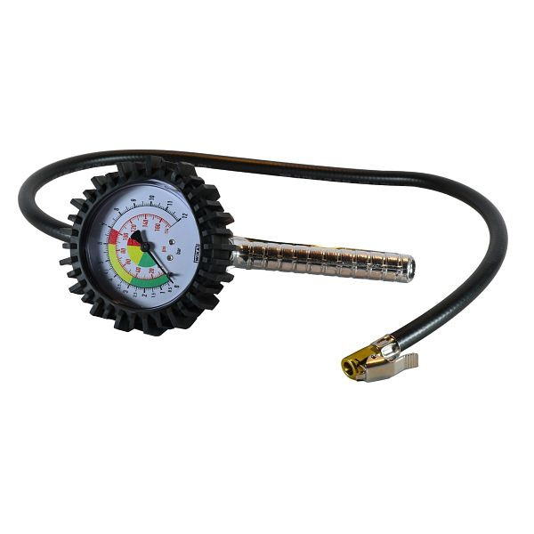 Airpress Reifenfüller inkl. Manometer Ø75 mm mit Doppelskala 0-12 bar / 0-174 psi und Nippel, 1/4" Luftanschluss, 42075