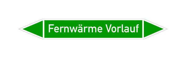Schilder Klar Rohrleitungskennzeichen Fernwärme Vorlauf, 33000x90 mm Folie selbstklebend, 101422/95