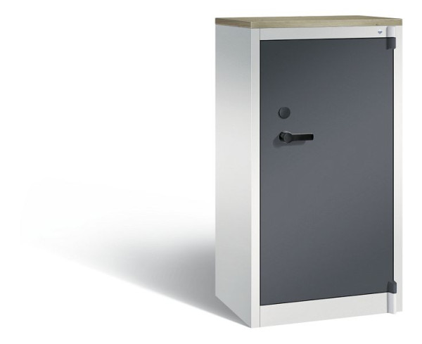 C+P Feuerschutzschrank Certos, H1226xB650xT500mm, Farbe: Lichtgrau / Schwarzgrau, Klinkengriff, 3 OH, 1160-000 S10429