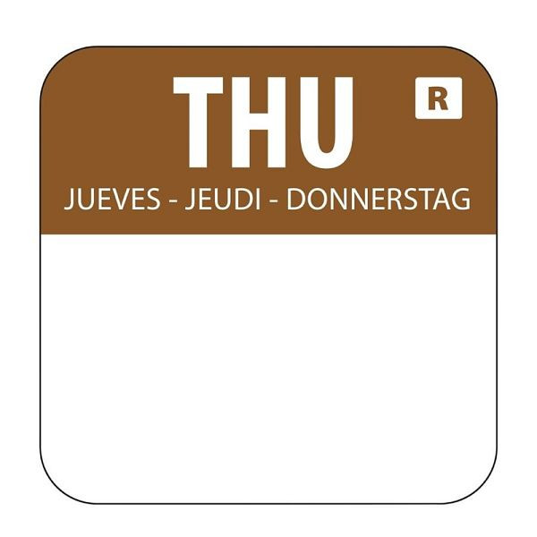 Vogue Farbcode Sticker Donnerstag braun, VE: 1000 Stück, L934