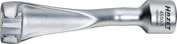 Hazet Einspritzleitungs-Schlüssel, Vierkant hohl 12,5 mm (1/2 Zoll), Außen-Doppel-Sechskant Profil, 17 mm, 4550-1