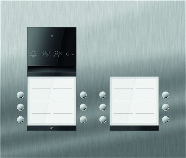 TCS Türkontrollsystem PES PRO Audio Außenstation 12T 4 Spalten UP Edelstahl, ASU600412-0030