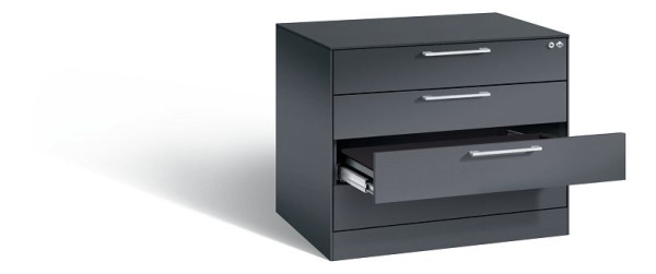 C+P Karteischrank Asisto, H710xB800xT600mm, Farbe: Schwarzgrau, Bügelgriff, 146273-424 S10005