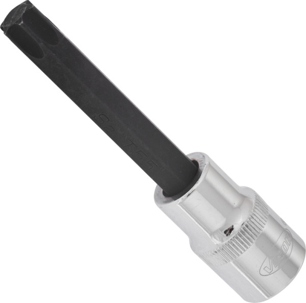 VIGOR TORX Schraubendreher-Einsatz, Vierkant hohl 12,5 mm (1/2 Zoll), Innen TORX Profil, T55, Länge: 100 mm, für Handbetätigung, VE: 5 Stück, V2170
