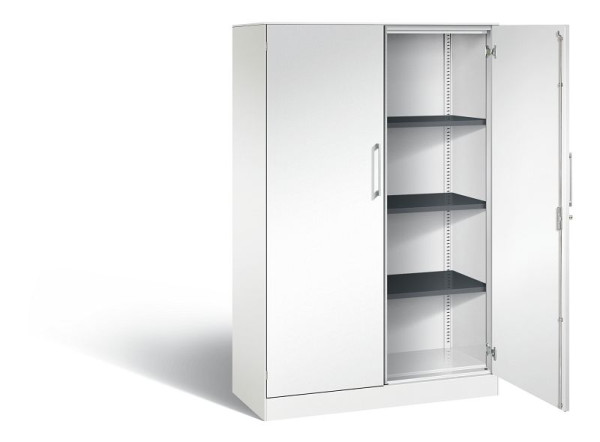 C+P Flügeltürenschrank Asisto, H1635xB1000xT435mm, Farbe: Verkehrsweiß, Bügelgriff, 4 OH, 141012-000 S10112