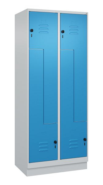 C+P Z-Spind Classic PLUS, C Z-Spind, Classic PLUS, Sockel, 4 Abteile, 1950x800x500mm, 7035/5012, Drehriegel, 080023-224 S10004