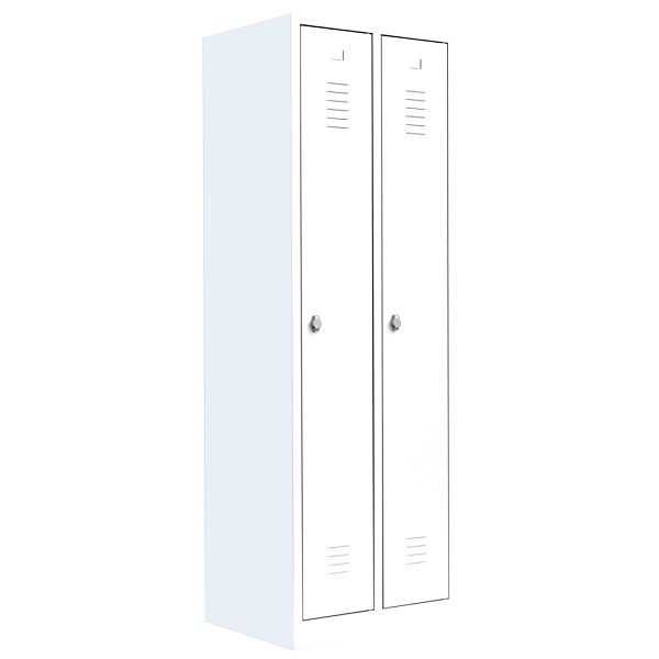 Lüllmann Stahl-Kleiderschrank / Garderobenschrank, 1800 x 600 x 500 mm, Signalweiß, 510127