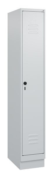 C+P Umkleidespind Classic PLUS, Sockel, 1800x300x500mm, 7035/7035, Drehriegel, 0800207-10 S10009